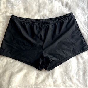 UNBRANDED 🏖👙 SOLID BLACK TANKINI SWIM SHORTS BOTTOMS Size Women’s Plus 18